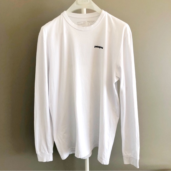 PATAGONIA Logo Front & Back White Long Sleeves T-Shirt Mens Size XL. - Picture 6 of 16